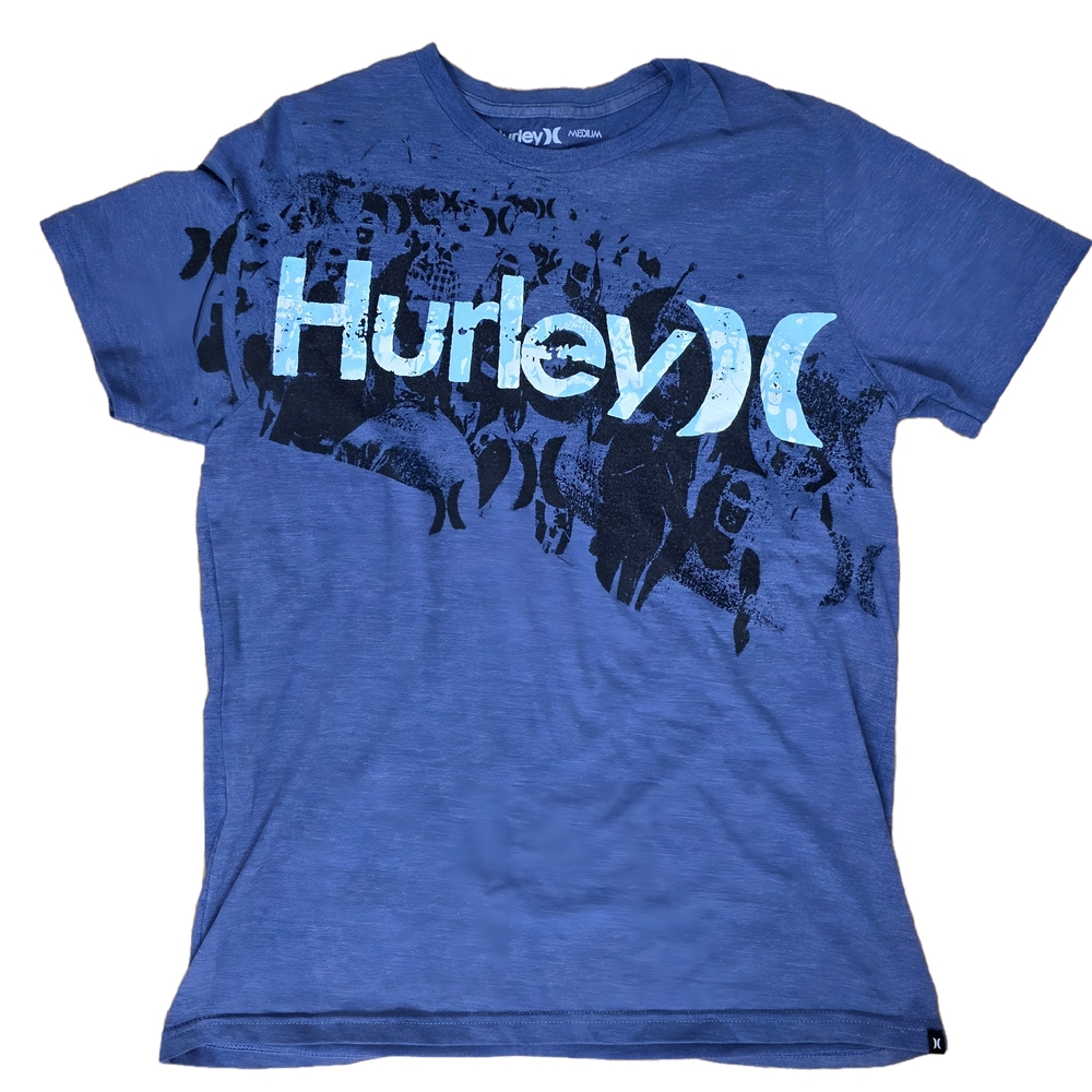 Hurley blue and white graphic t-shirt size M
